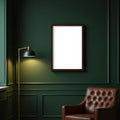 Reading Nook Professional Frame Mockup — Plain Square Frame Portrait 2:3 — Perspective View — #04785 | MockupBulk