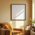 Reading Nook Wall Art Mockup — Plain Square Frame Portrait 2:3 — Perspective View — #04786 | MockupBulk