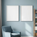 Reading Nook Interior Frame Mockup — Plain Square Frame Portrait 2:3 — Perspective View — #04787 | MockupBulk