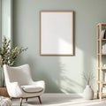 Scandinavian Wall Art Mockup — Plain Square Frame Portrait 2:3 — Perspective View — #04484 | MockupBulk