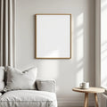 Scandinavian Interior Frame Mockup — Plain Square Frame Portrait 2:3 — Perspective View — #04486 | MockupBulk