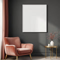 Art Deco Editorial Room Mockup — Plain Square Frame Portrait 4:5 — Right-Angled Perspective — #04579 | MockupBulk