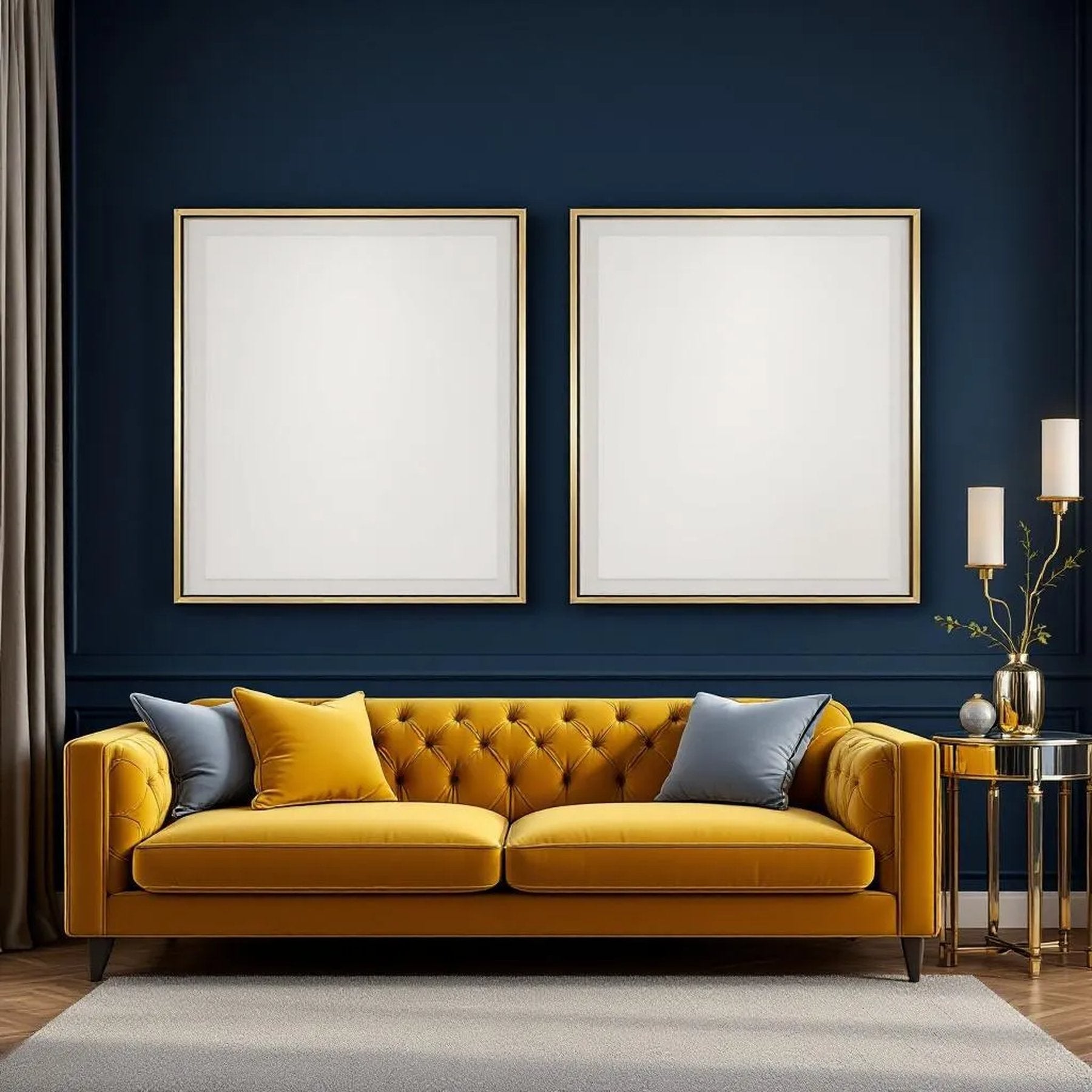 Art Deco High-Res Frame Mockup — Plain Square Frame Portrait 4:5 — Right-Angled Perspective — #04583 | MockupBulk
