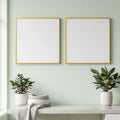 Spa Bathroom Room Scene Mockup — Plain Square Frame Portrait 2:3 — Right-Angled Perspective — #04806 | MockupBulk