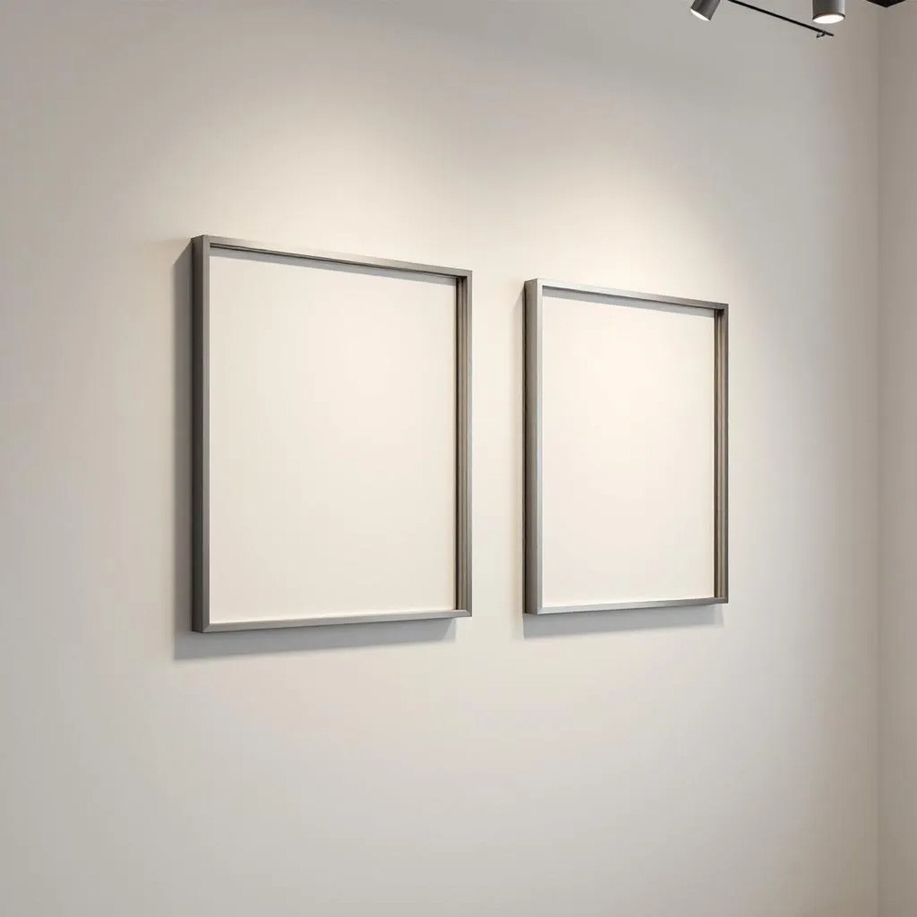 White Gallery Wall Interior Frame Mockup — Plain Square Frame Portrait 2:3 — Right-Angled Perspective — #04607 | MockupBulk