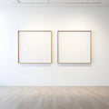 White Gallery Wall Room Scene Mockup — Plain Square Frame Square 1:1 — Right-Angled Perspective — #04608 | MockupBulk