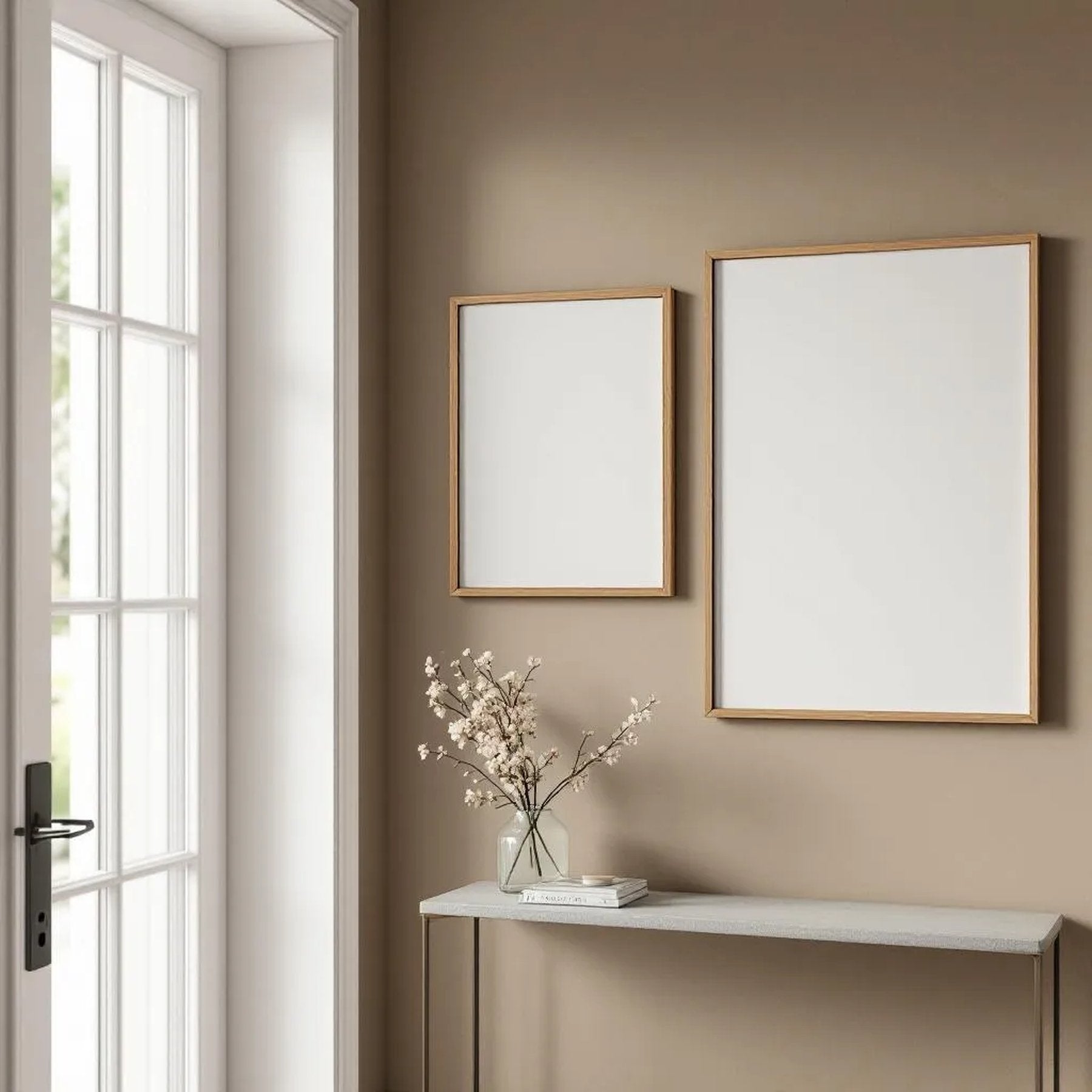 Hallway Editorial Room Mockup — Plain Square Frame Portrait 2:3 — Right-Angled Perspective — #04732 | MockupBulk