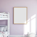 Kids Room Professional Frame Mockup — Plain Square Frame Portrait 4:5 — Right-Angled Perspective — #04680 | MockupBulk
