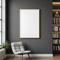 Library & Study Professional Frame Mockup — Plain Square Frame Portrait 2:3 — Right-Angled Perspective — #04854 | MockupBulk