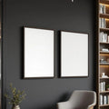 Library & Study High-Res Frame Mockup — Plain Square Frame Portrait 2:3 — Right-Angled Perspective — #04857 | MockupBulk