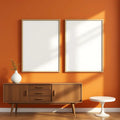 Mid-Century Modern Frame Display Mockup — Plain Square Frame Portrait 2:3 — Right-Angled Perspective — #04932 | MockupBulk