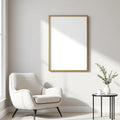 Minimalist White Lifestyle Frame Mockup — Plain Square Frame Landscape 11x14 — Right-Angled Perspective — #04454 | MockupBulk