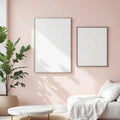 Minimalist White Frame Display Mockup — Plain Square Frame Portrait 2:3 — Right-Angled Perspective — #04455 | MockupBulk