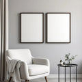 Minimalist White Styled Room Mockup — Plain Square Frame Square 1:1 — Right-Angled Perspective — #04457 | MockupBulk