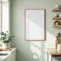 Modern Kitchen Lifestyle Frame Mockup — Plain Square Frame Portrait 2:3 — Right-Angled Perspective — #04880 | MockupBulk