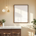 Modern Kitchen Premium Interior Mockup — Plain Square Frame A-Series (A4 / A3) — Right-Angled Perspective — #04881 | MockupBulk