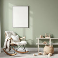 Nursery Frame Display Mockup — Plain Square Frame Portrait 2:3 — Right-Angled Perspective — #04655 | MockupBulk