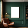 Reading Nook Editorial Room Mockup — Plain Square Frame Portrait 5:7 — Right-Angled Perspective — #04779 | MockupBulk