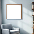 Reading Nook Room Scene Mockup — Plain Square Frame Portrait 4:5 — Right-Angled Perspective — #04781 | MockupBulk