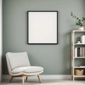 Scandinavian Editorial Room Mockup — Plain Square Frame Portrait 2:3 — Right-Angled Perspective — #04481 | MockupBulk