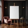 Art Deco Editorial Room Mockup — Plain Square Frame Portrait 2:3 — Perspective View — #02821 | MockupBulk