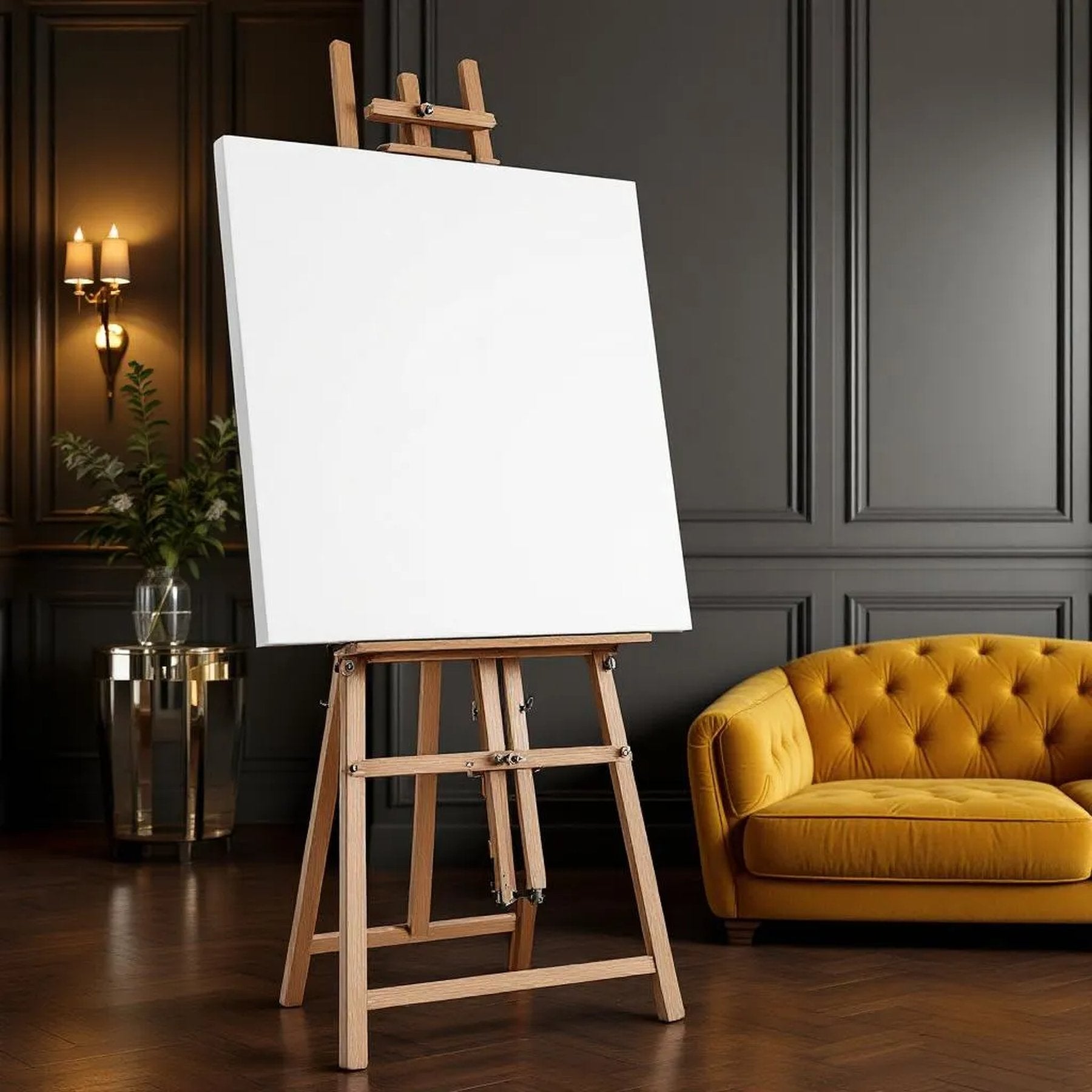 Art Deco Professional Frame Mockup — Plain Square Frame Square 1:1 — Perspective View — #02825 | MockupBulk