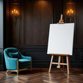 Art Deco Room Scene Mockup — Plain Square Frame Portrait 4:5 — Perspective View — #02826 | MockupBulk