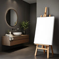 Spa Bathroom Lifestyle Frame Mockup — Plain Square Frame Portrait 2:3 — Perspective View — #03038 | MockupBulk