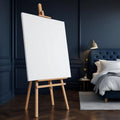 Dark Bedroom Frame Display Mockup — Plain Square Frame Portrait 5:7 — Perspective View — #02797 | MockupBulk