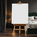 Dark Bedroom Frame Display Mockup — Plain Square Frame Portrait 4:5 — Perspective View — #02799 | MockupBulk