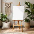 Boho Living Room Wall Art Mockup — Plain Square Frame Portrait 2:3 — Perspective View — #03134 | MockupBulk