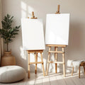 Boho Living Room Editorial Room Mockup — Plain Square Frame Portrait 5:7 — Perspective View — #03137 | MockupBulk