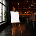 Cafe & Bar Wall Art Mockup — Plain Square Frame Landscape 11x14 — Perspective View — #03062 | MockupBulk