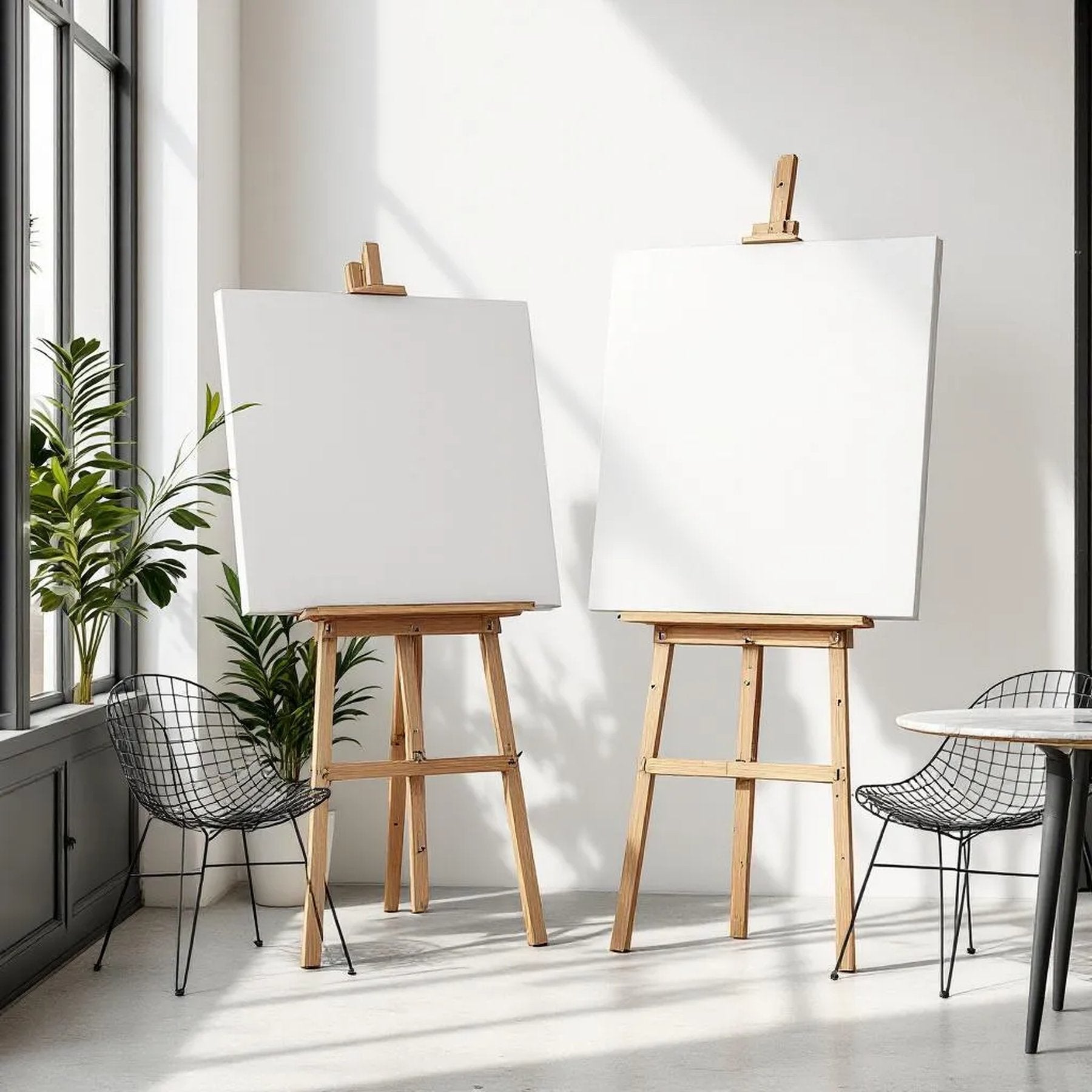 Cafe & Bar High-Res Frame Mockup — Plain Square Frame Portrait 2:3 — Perspective View — #03066 | MockupBulk