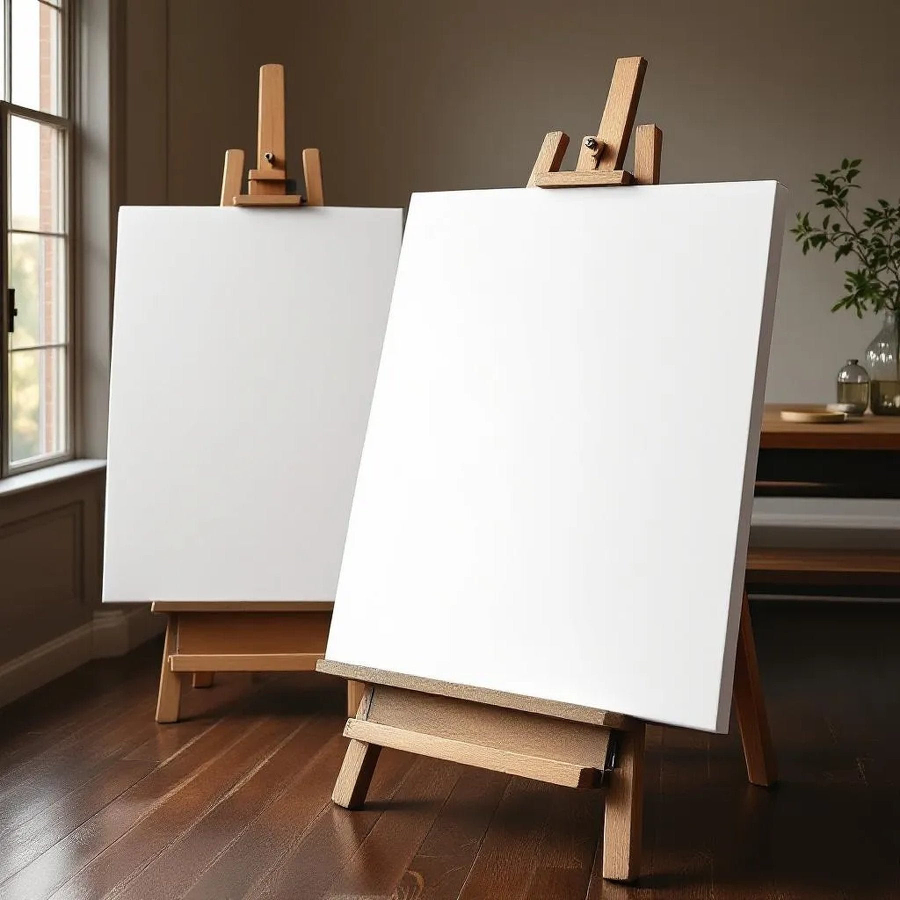 Dining Room Room Scene Mockup — Plain Square Frame Portrait 4:5 — Perspective View — #02994 | MockupBulk