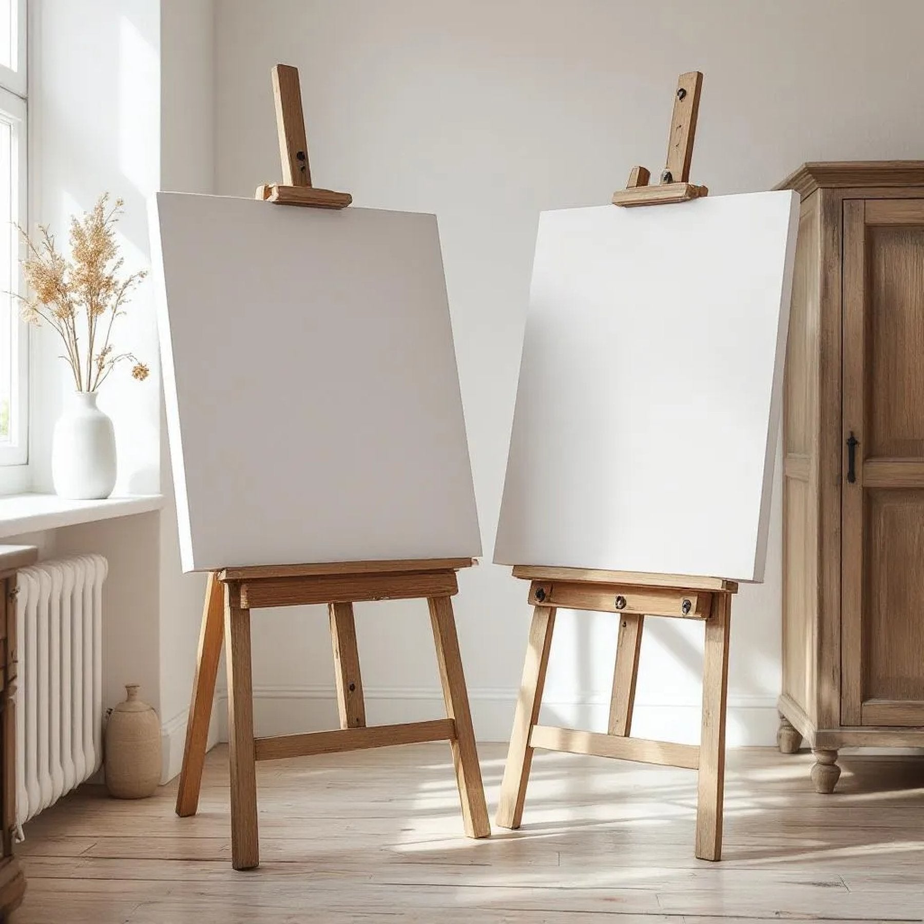 Farmhouse Premium Interior Mockup — Plain Square Frame Portrait 2:3 — Perspective View — #03185 | MockupBulk