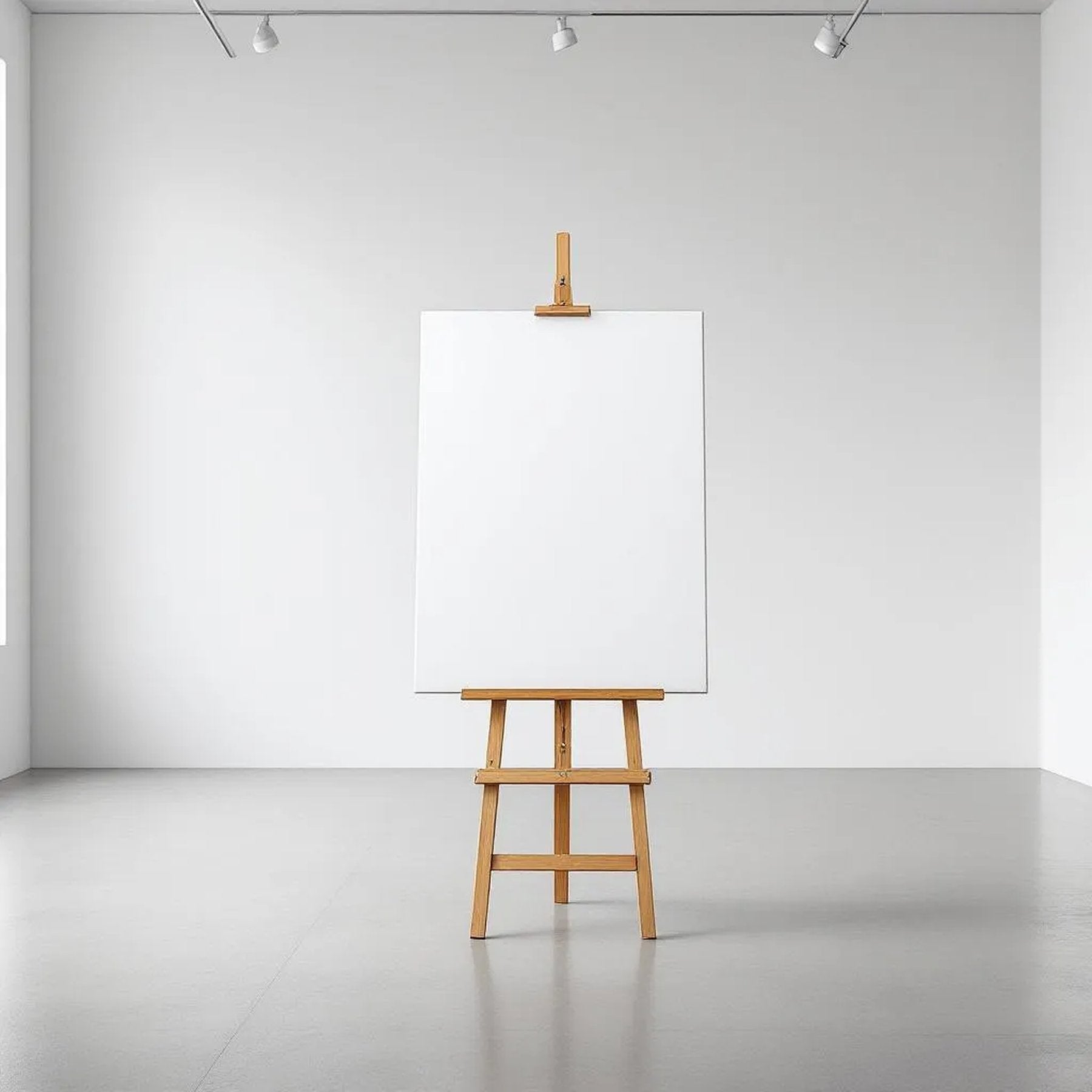 White Gallery Wall Professional Frame Mockup — Plain Square Frame Square 1:1 — Perspective View — #02845 | MockupBulk