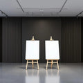 White Gallery Wall Professional Frame Mockup — Plain Square Frame Portrait 2:3 — Perspective View — #02849 | MockupBulk