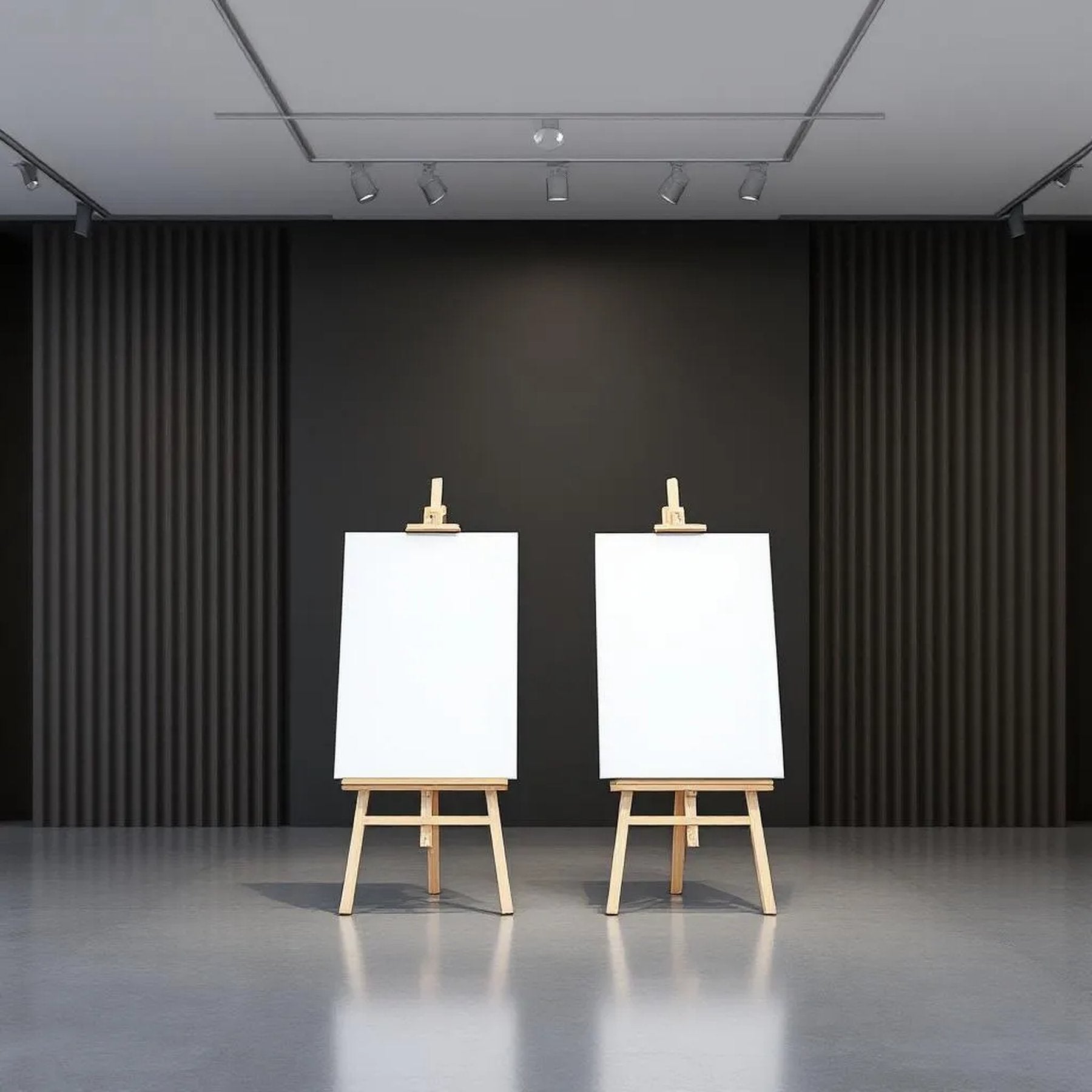 White Gallery Wall Professional Frame Mockup — Plain Square Frame Portrait 2:3 — Perspective View — #02849 | MockupBulk