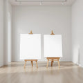 White Gallery Wall Frame Display Mockup — Plain Square Frame Portrait 4:5 — Perspective View — #02850 | MockupBulk