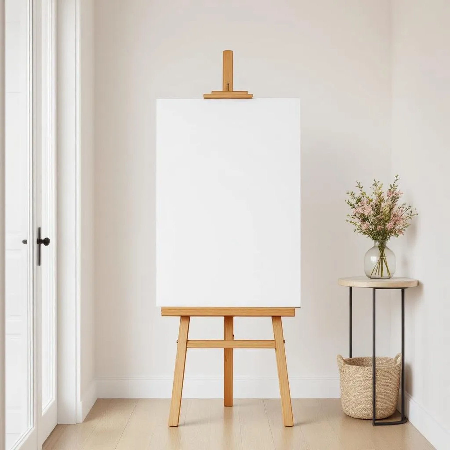 Hallway Room Scene Mockup — Plain Square Frame Portrait 2:3 — Perspective View — #02965 | MockupBulk
