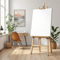 Home Office Wall Art Mockup — Plain Square Frame Landscape 3:4 — Perspective View — #02942 | MockupBulk