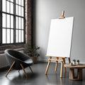 Industrial Loft Professional Frame Mockup — Plain Square Frame Portrait 4:5 — Perspective View — #02750 | MockupBulk