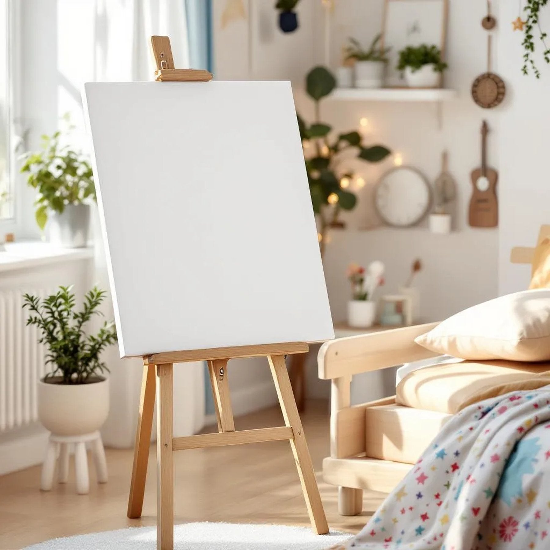 Kids Room Professional Frame Mockup — Plain Square Frame Portrait 2:3 — Perspective View — #02917 | MockupBulk