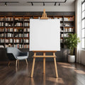 Library & Study Professional Frame Mockup — Plain Square Frame Square 1:1 — Perspective View — #03087 | MockupBulk