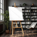 Library & Study Professional Frame Mockup — Plain Square Frame Square 1:1 — Perspective View — #03090 | MockupBulk