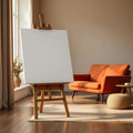 Mid-Century Modern Wall Art Mockup — Plain Square Frame Portrait 2:3 — Perspective View — #03158 | MockupBulk