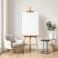Minimalist White Styled Room Mockup — Plain Square Frame Portrait 4:5 — Perspective View — #02702 | MockupBulk