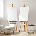 Minimalist White Styled Room Mockup — Plain Square Frame Portrait 2:3 — Perspective View — #02705 | MockupBulk