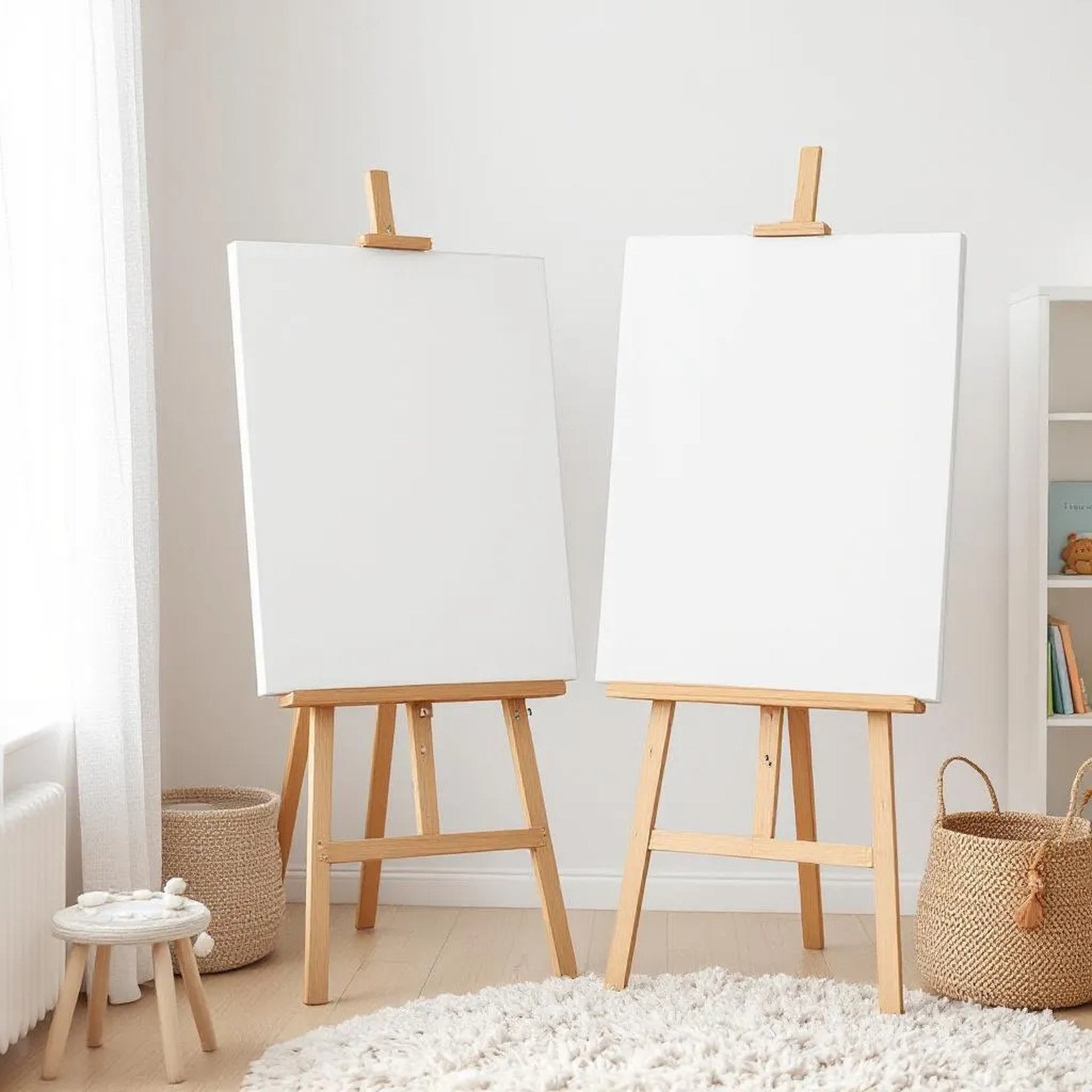 Nursery Room Scene Mockup — Plain Square Frame Landscape 11x14 — Perspective View — #02896 | MockupBulk